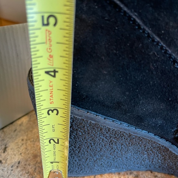 Woman’s booties, man made suede, size 11, like new 3 inch wedge heel - Picture 6 of 6